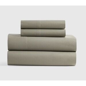 NWOT Quince SPLIT King/Cal SPLIT Organic Cotton Percale Sheet Set Dried Sage